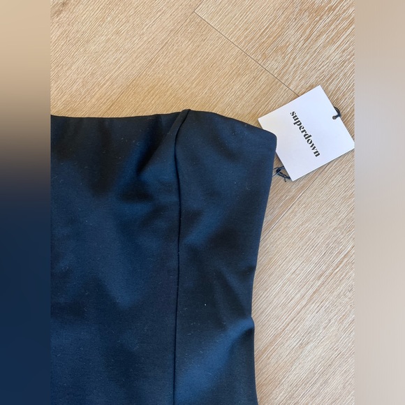 NWT Superdown Black Strapless Dress with Silver Sparkly Fringe - Picture 4 of 4